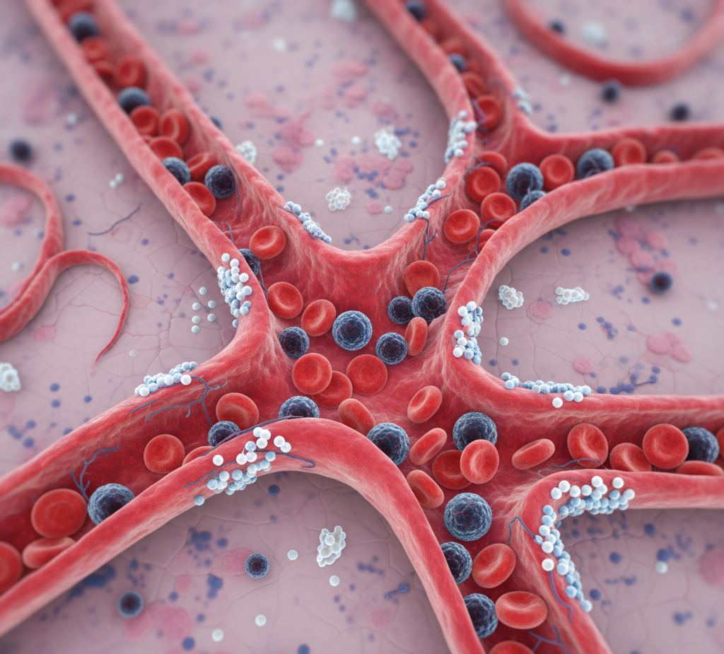 3D render of brain inflammation caused by malaria infection.