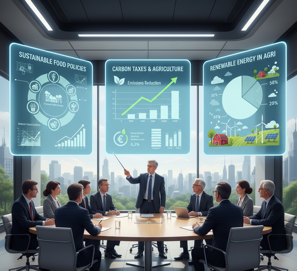 Policy experts discussing sustainable agriculture and food policies