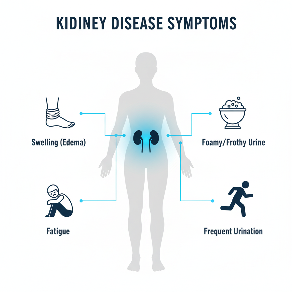 Kidney disease symptoms infographic for easy understanding