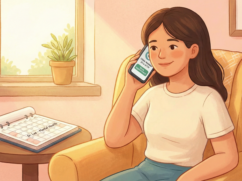 Person deciding to reach out for professional mental health help.