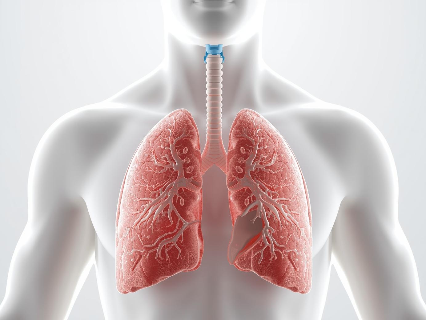 Medical diagram explaining seasonal cough and airway response