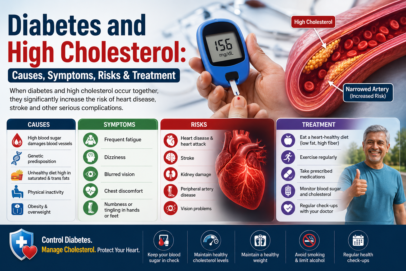 Diabetes And High Cholesterol: Causes, Symptoms, Risks & Treatment